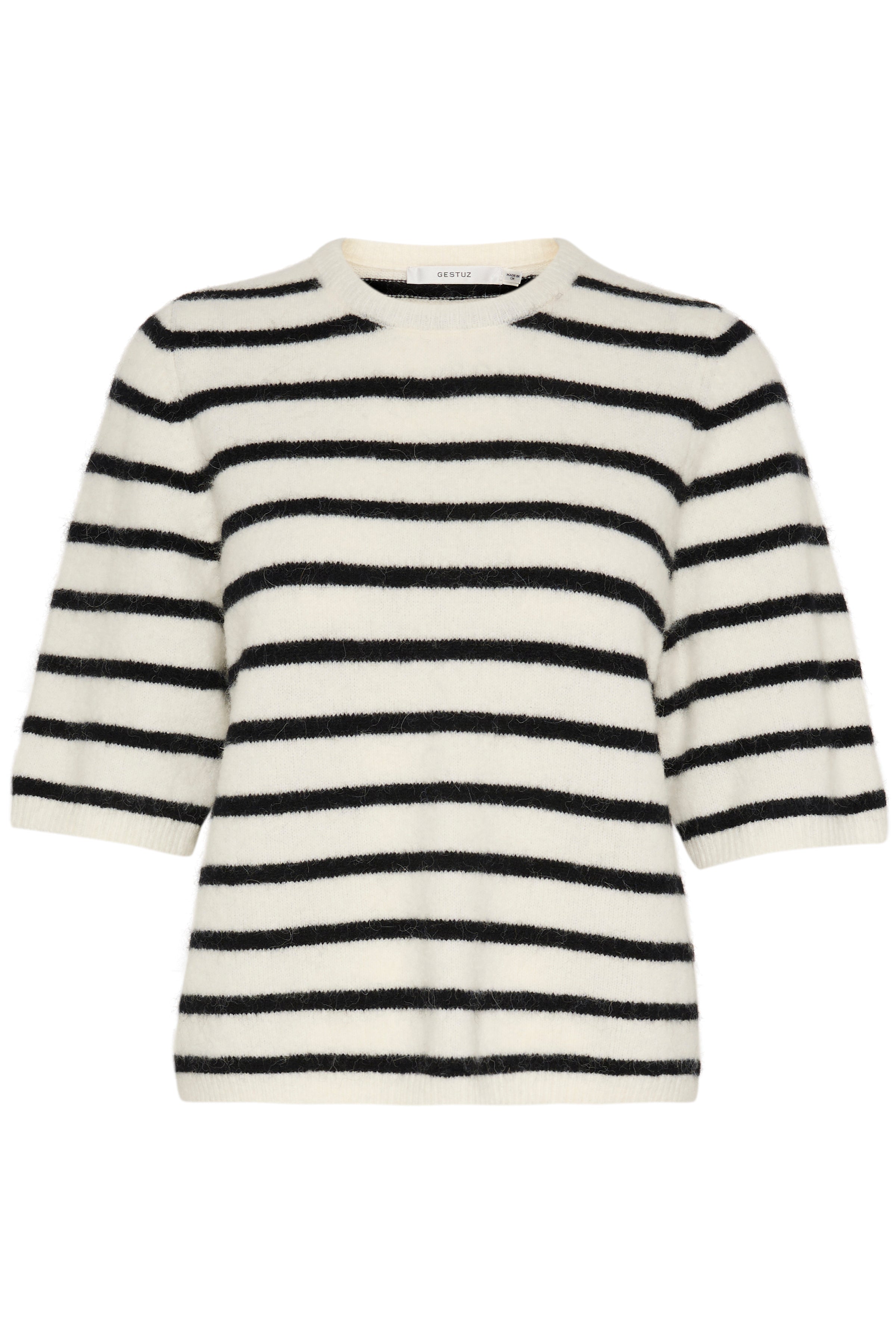 AlphaGZ stribet striktrøje - Ivory Black Striped